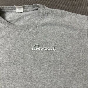 Vintage Chevrolet Graphic Gray Shirt Double Sided Logo Size XL Distressed Faded